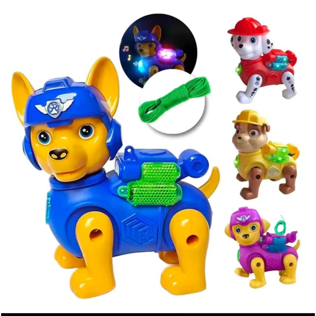 Brinquedo robô patrulha canina  com Som Luz e Movimento lnfantil anda pilha//n-970