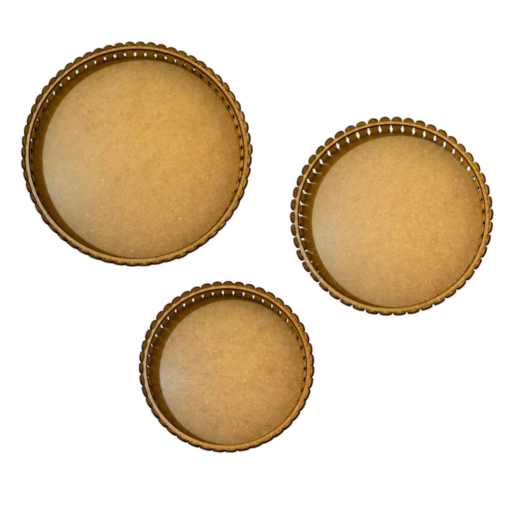 Kit Bandeja Redonda PMG MDF Cru cesta Decoração Café - Enviado 100% MONTADO