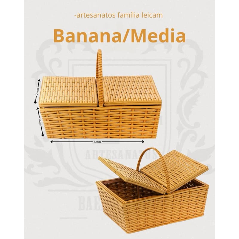 Cesta Piquenique De Fibra Sintética 42x25x16 ENVIO IMEDIATO