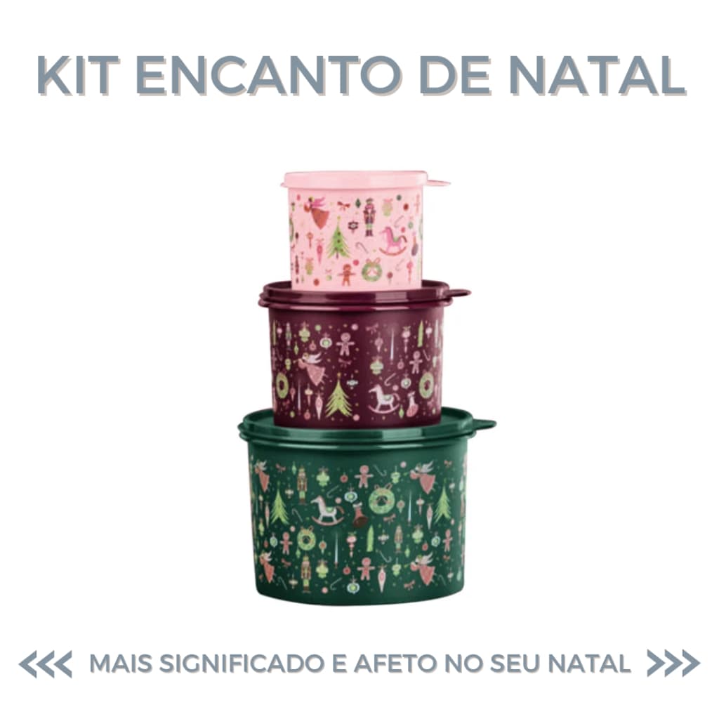 LINHA ENCANTO DE NATAL TUPPERWARE - Monte seu kit peças originais pote caixa decoração mesa posta