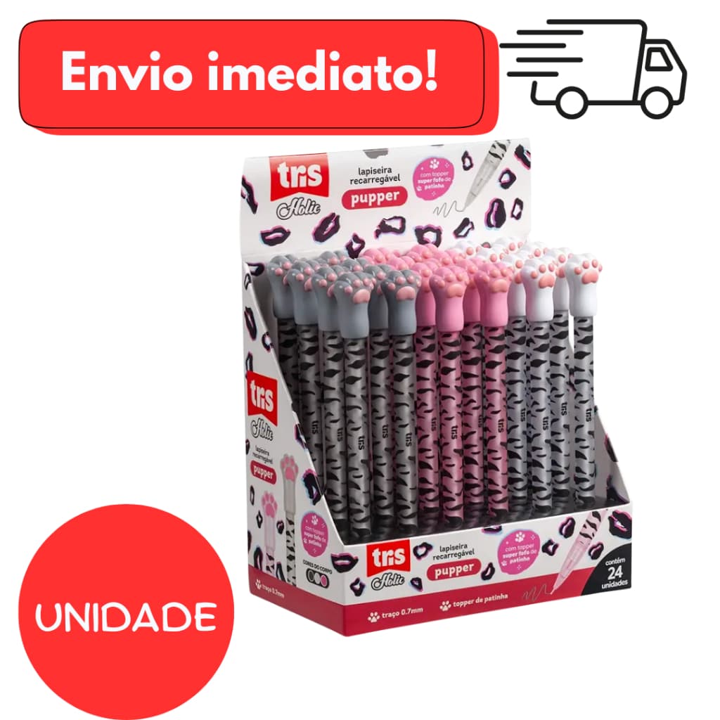 Lapiseira Pupper Holic Pets – 0.7mm – Kit c/ 3 unidades – Tris