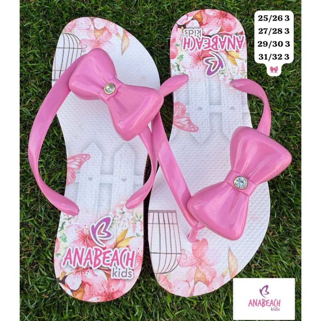 chinelo infantil ao juvenil laço colorido envio imediato rasteirinha para meninas criança