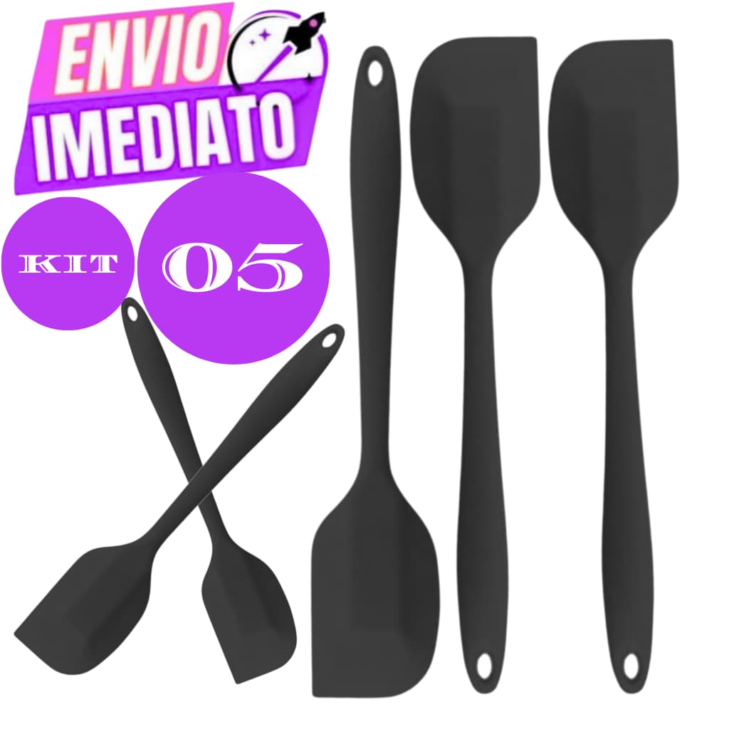 Kit 05, 03,02  Espatula Pao Duro de Silicone Casa Cozinha Buffet Restaurante confeitaria