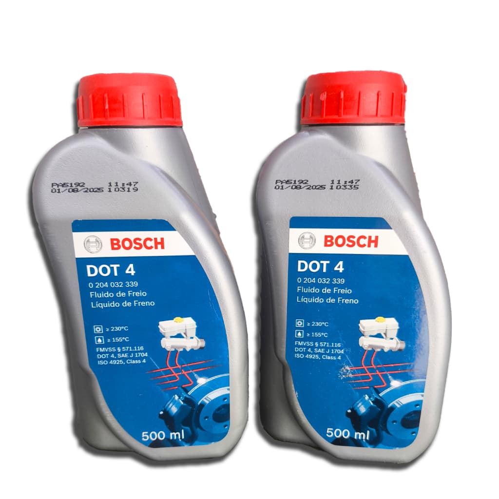 Kit 2 Fluído Óleo De Freio Bosch Dot 4 500ml Original