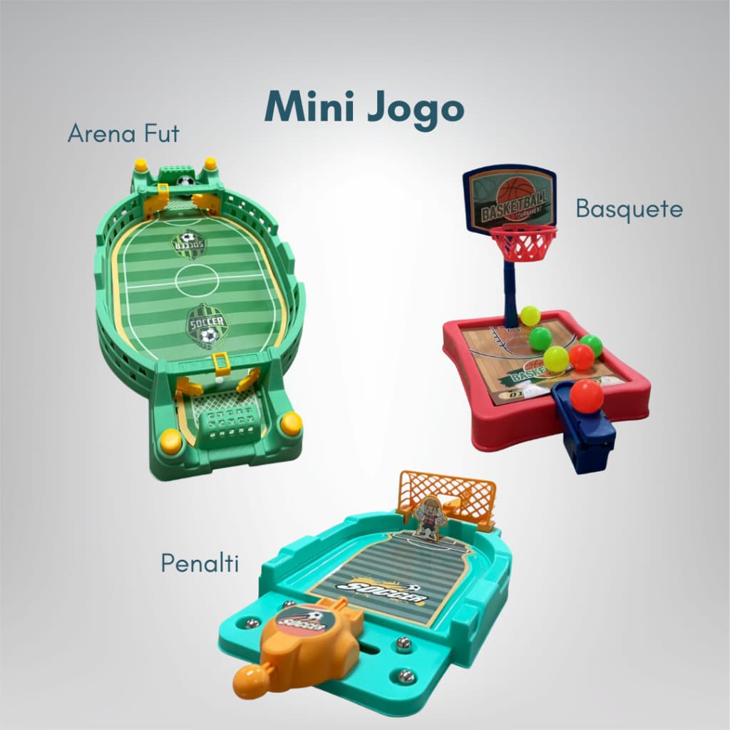 Mini Jogo Futebol Arena Fut Penaltis ou Basquete de Mesa