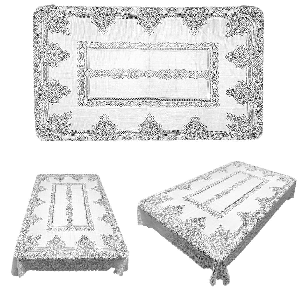 Toalha de Mesa de Renda Estilo Tradicional - Retangular