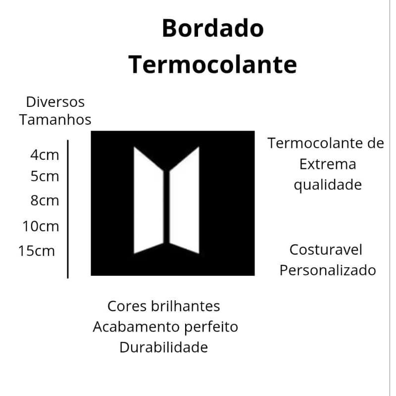 Patch Bordado B T S  Varios Tamanhos Termocolante