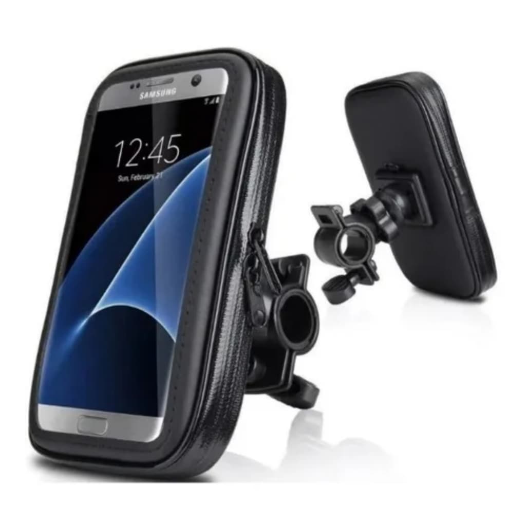 Suporte de GUIDÃO para Celular, Bicicleta e Moto Case Impermeável com Fechamento em Zíper.