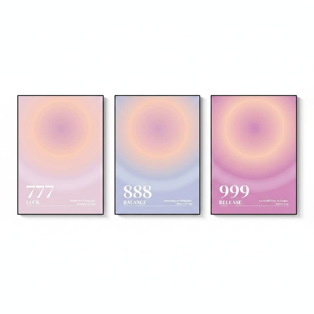 Quadro decorativo Angel Number Gradient Color Poster, Aura 40x60