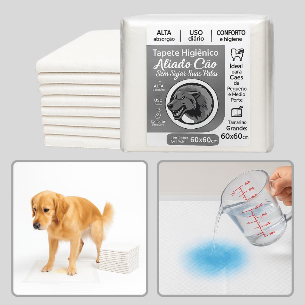 Tapetes Higiênicos 2ª Linha 60x60cm Pet Cachorro Gato Kit 30 Unds Descartavel
