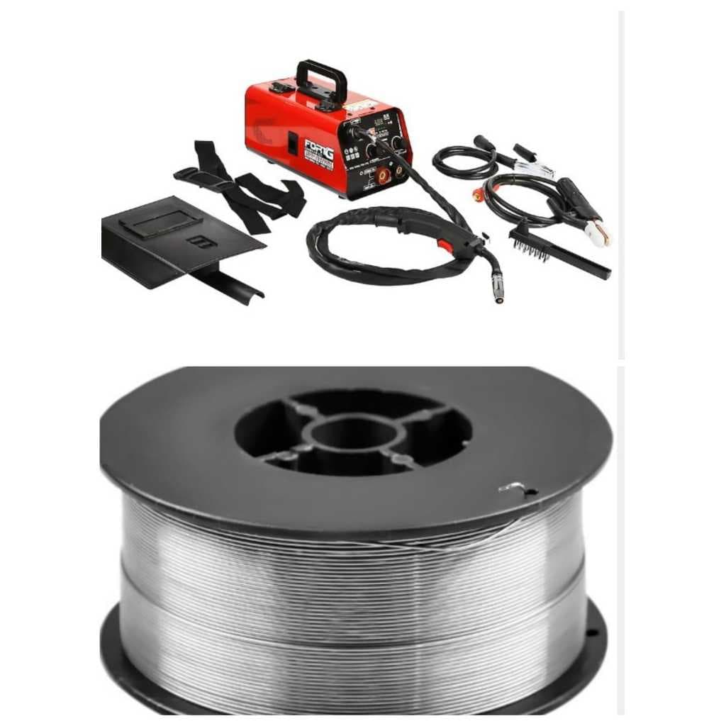 Máquina de Solda Multiprocesso MIG MMA TIG 120A 220V + Rolo Arame de Solda MIG sem Gás 0,8mm 1Kg FORTG-K513MSM