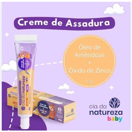 Pomada Para Assadura Cia Da Natureza 45g Creme De Prevenção Com Óleo de Amêndoass