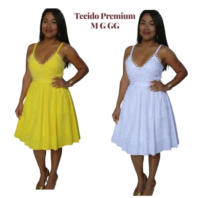 Vestido luxo plissado com amarração na costa.tecido importado, bojo,todo forrado,saia rodada detalhes em guipir, Premium