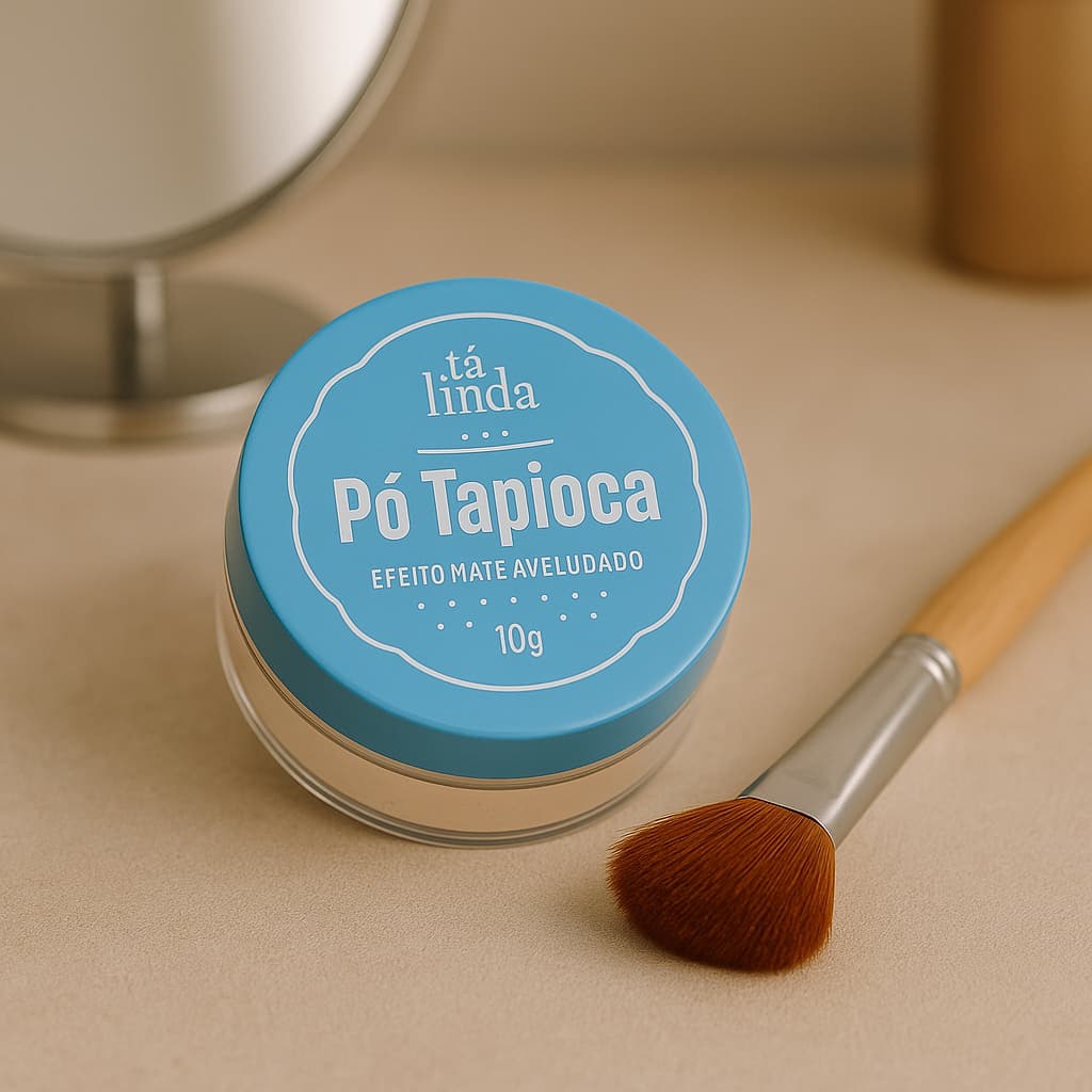 Pó Solto Tapioca Ultrafino – Controle de Brilho e Poros