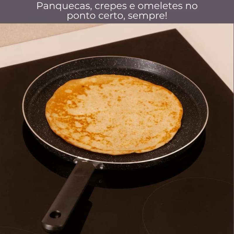 Frigideira Tapioqueira Antiaderente Indução 22cm e 26cm Não Gruda Panquequeira Omeleteira Fazer Tapioca Fritar Ovos