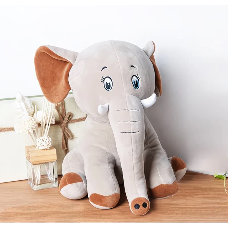 Elefante Cinza de Pelúcia 28 cm – Brinquedo Plush Macio para Crianças ENVIO IMEDIATO