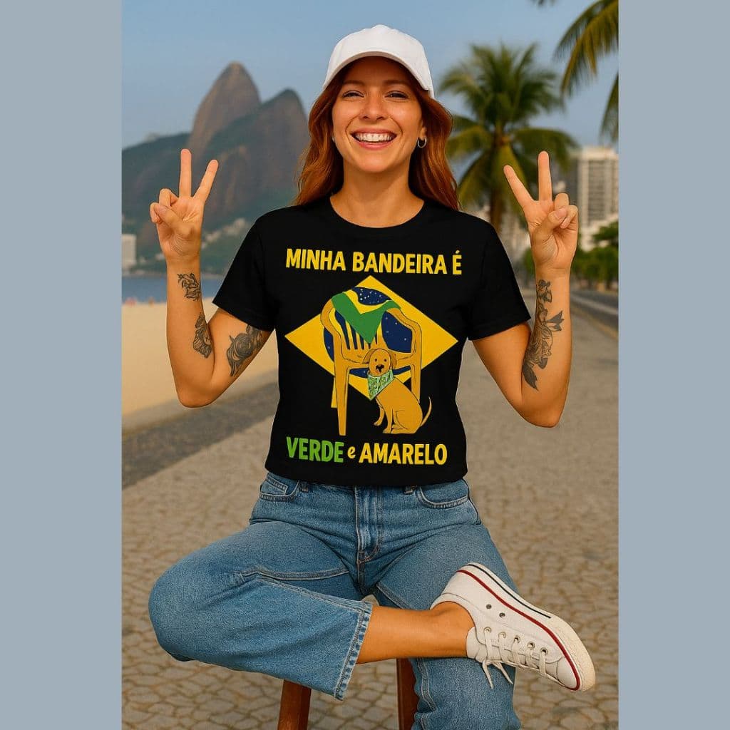 Camiseta T Shirt Feminina Brasil Copa do Mundo Algodão