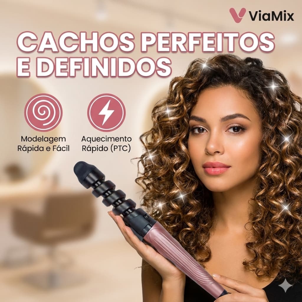 Modelador de Cachos Babyliss Cacheador Profissional Espiral Bivolt Cerâmica
