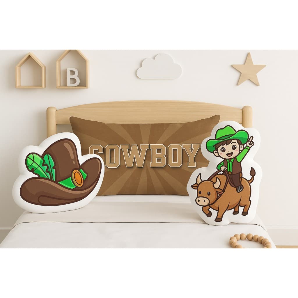 Kit 3 Almofadas Coleção Boiadeiros Kids em Micropercal Decorativas