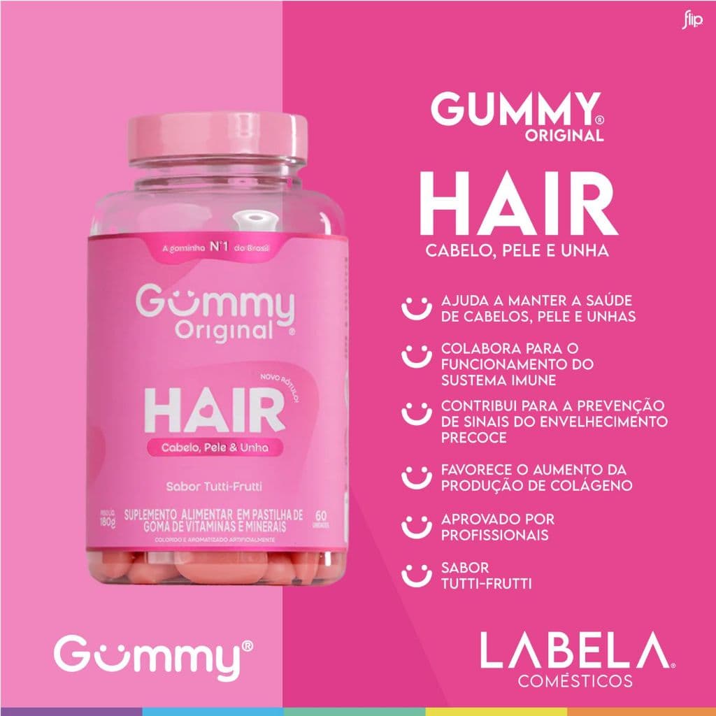 Gummy Hair Tutti Frutti – Cabelo Pele Unhas | Crescimento Rápido e Fortalecimento