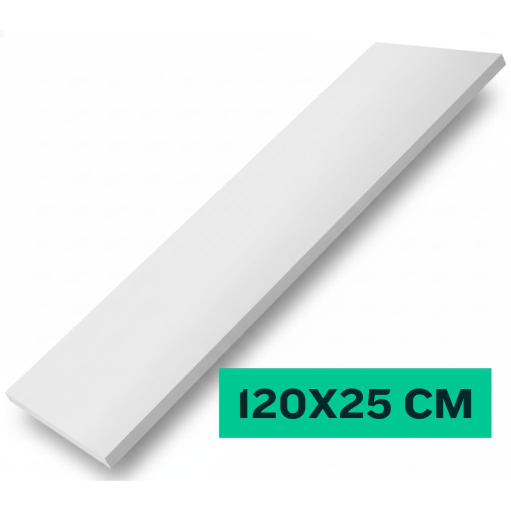 Prateleira MDF 120x25cm Branco 15mm Luxuosa Para Casa