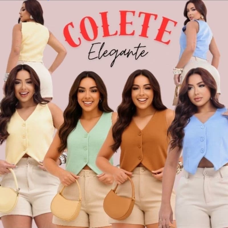COLETE TENDÊNCIA ALFAIATARIA PREMIUM VARIAS CORES