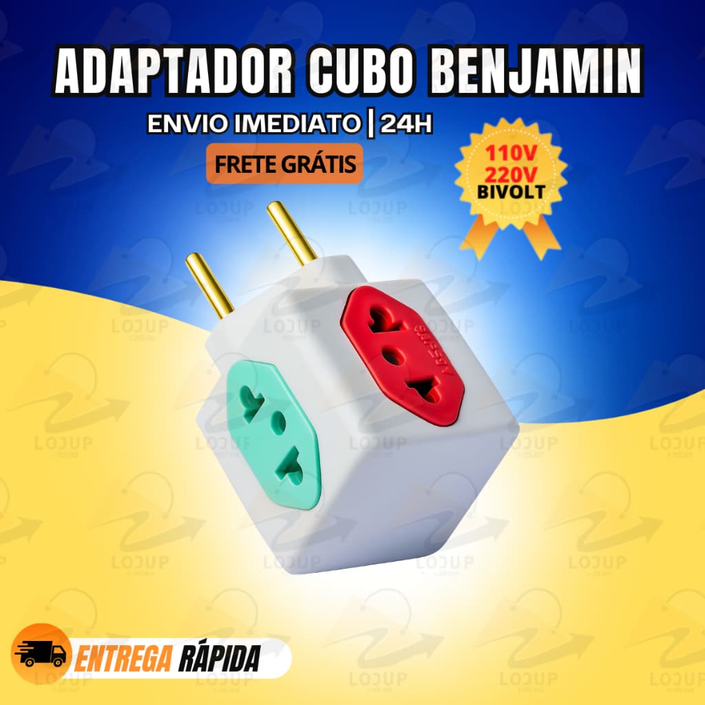Adaptadores Cubo Benjamin 4 Entradas 10A-20A 110/220V - Fácil Instalação e Muito Resistente