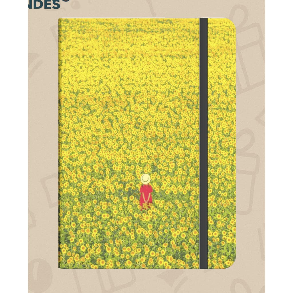 Caderno Girassóis | Capa Campo Amarelo | A5 80 Folhas ( 160 PAG ) | Papel PólenAM 21x14 ENVIO RÁPIDO