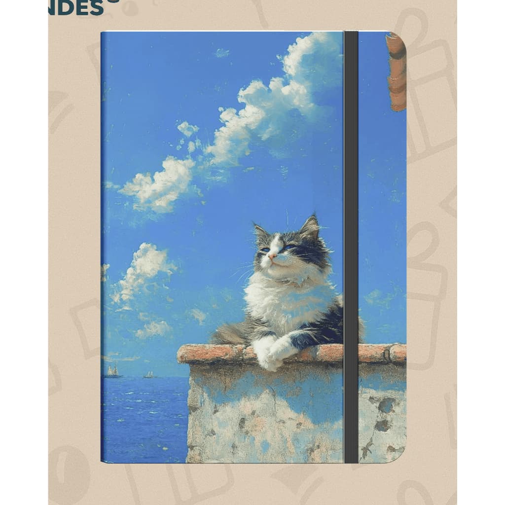 Caderno Gato Relaxando ao Sol | 80 Folhas (160 PAG ) | Criativo e Fofo PAPEL POLEN 90Gr ENVIO RAPIDO
