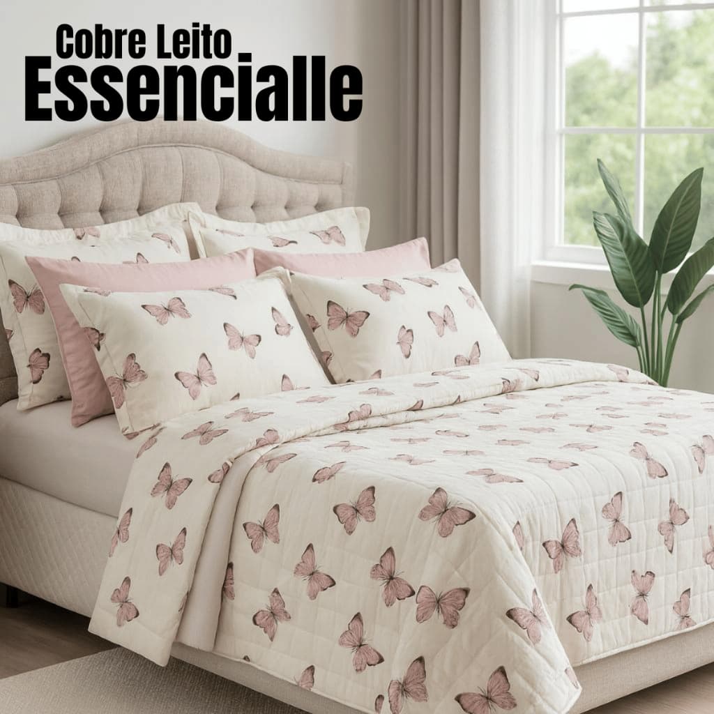 Colcha Casal Solteiro Queen King Cobre Leito Essencialle Alto Padrão Luxuoso