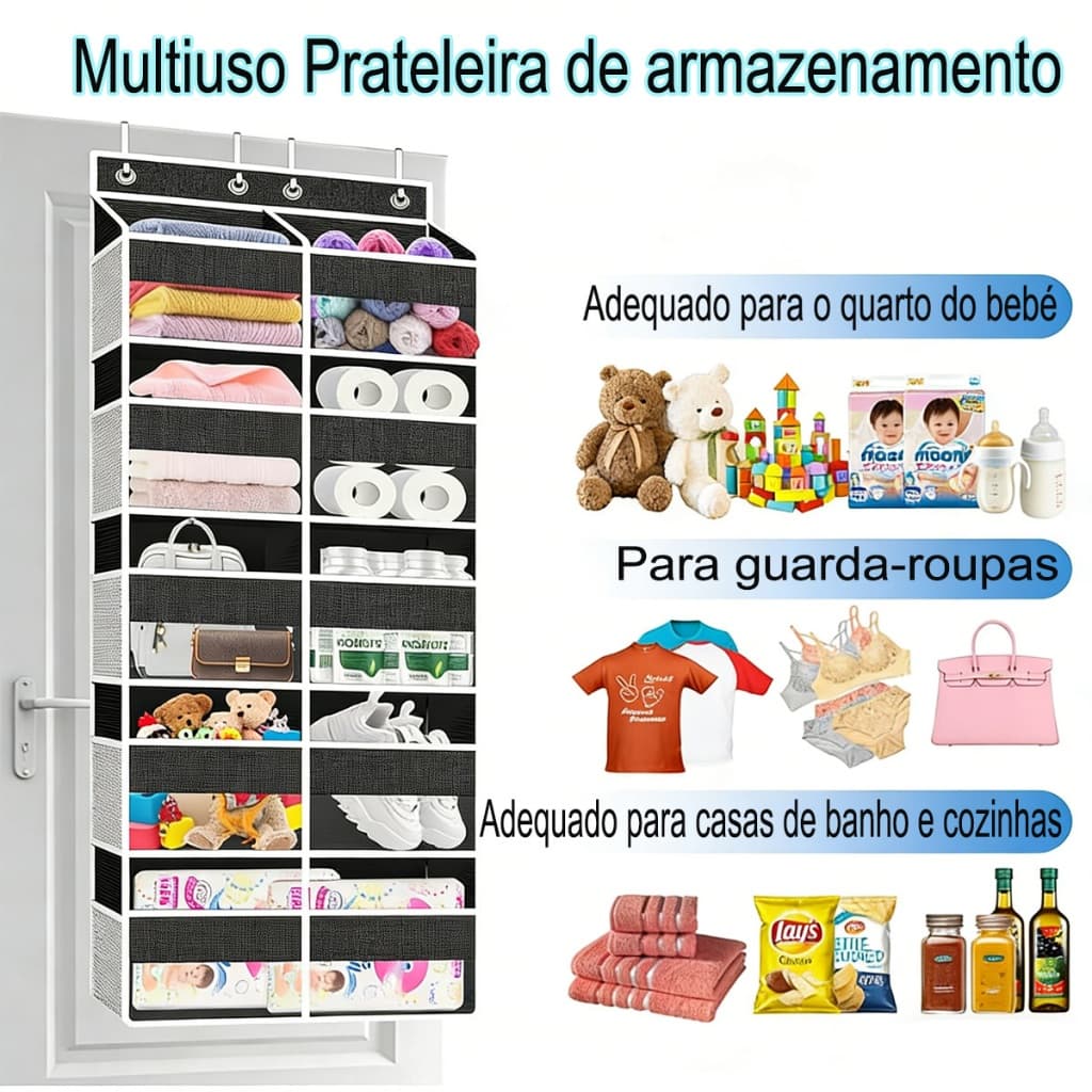 Dupla fileira Organizador De Armazenamento Pendurado Bolsa Organizadora Multiuso Para adequado para colocação em quartos