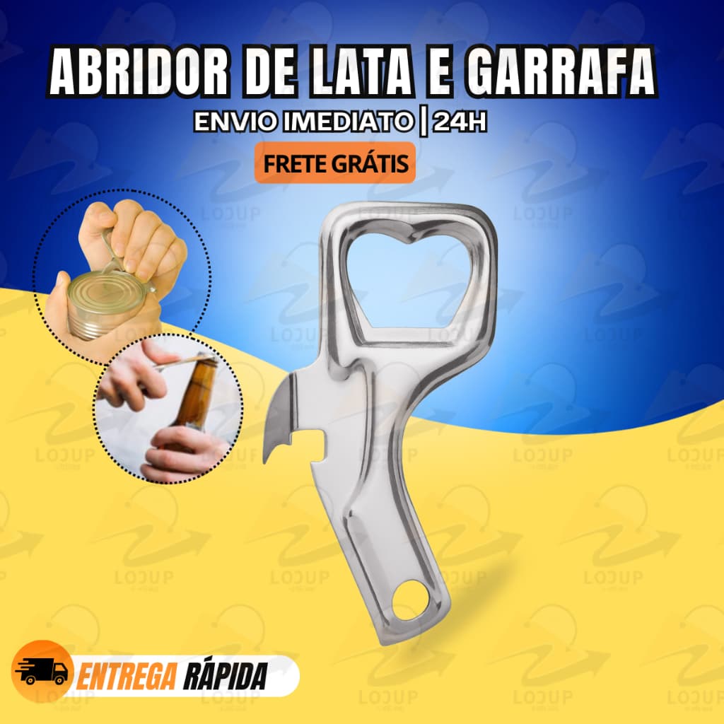 Abridor de Lata- Garrafa Multiuso Lembrancinha Profissional 9 cm Aço Inox não enferruja