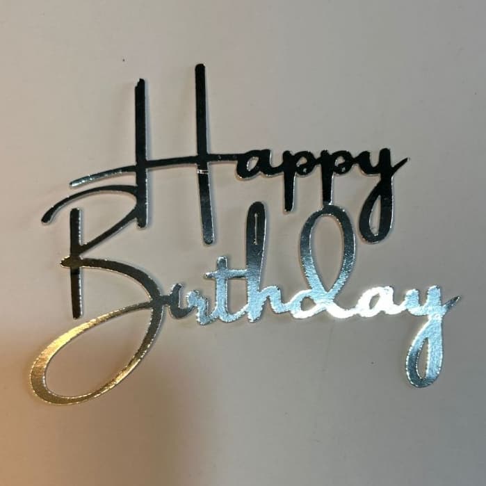 Kit 10 Aplique para Bolo Happy Birthday Papel Laminado De Aniversario