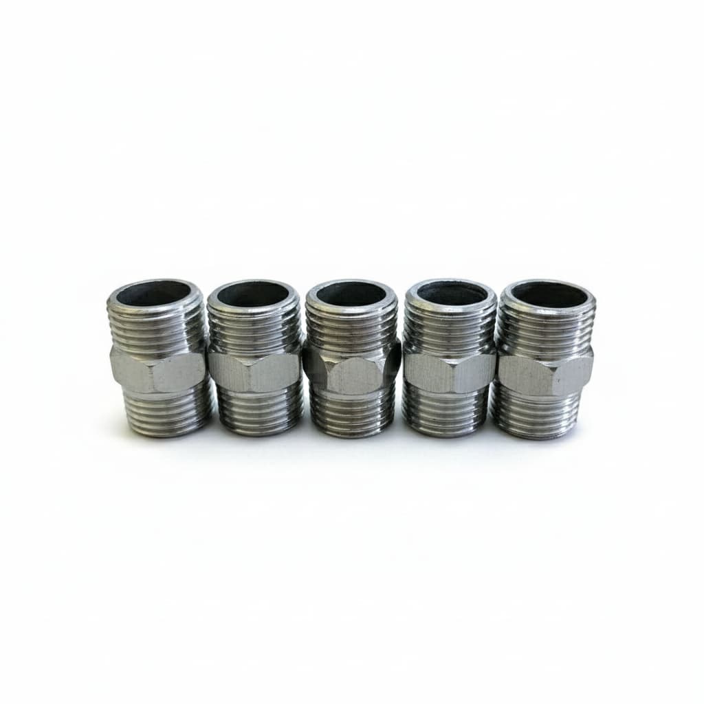 Kit 20 Niples 1/2 Latão Cromado Macho x Macho Sextavado Rosca 1/2 Conexão Hidráulica Durável Premium