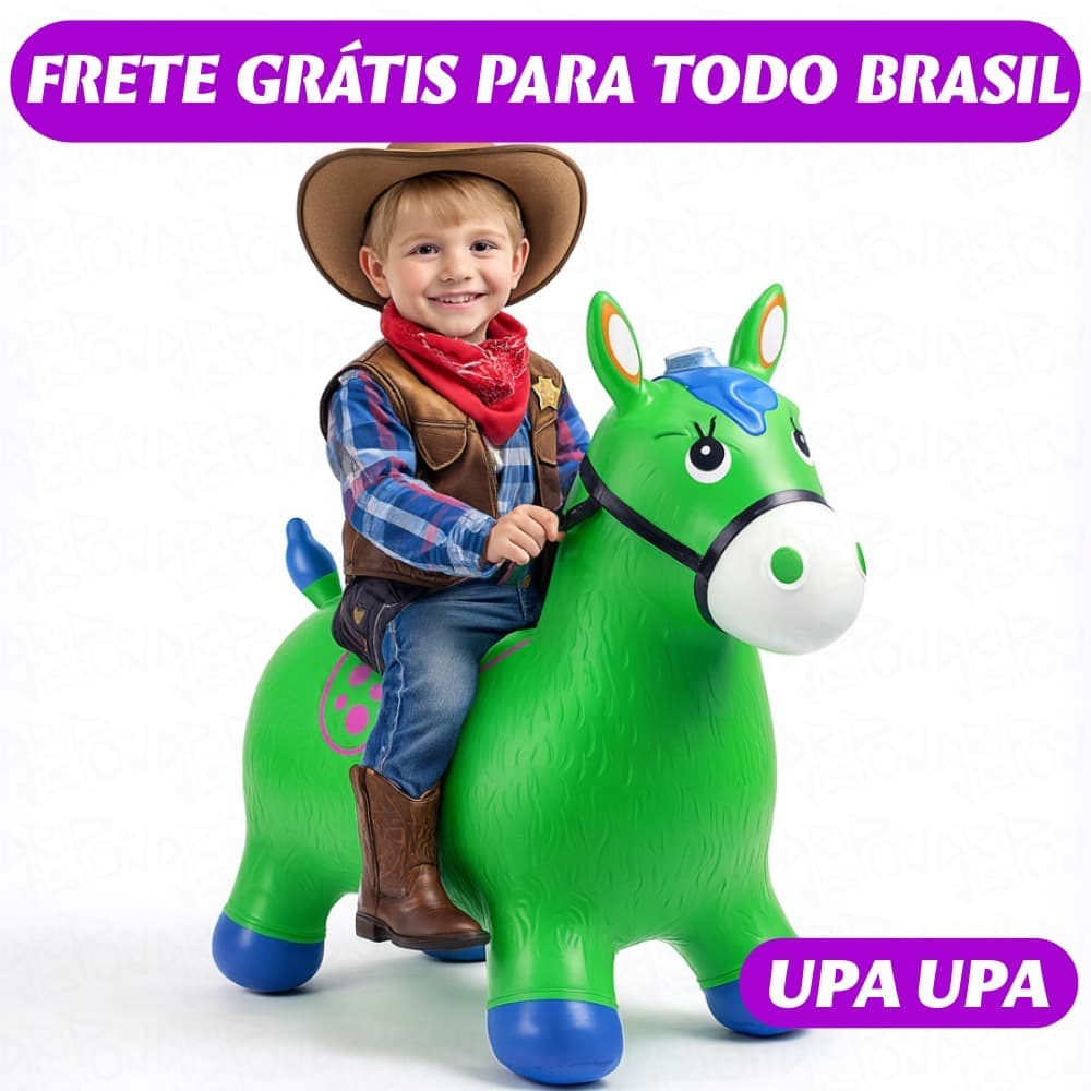 Cavalinho Upa Upa inflavel Pocoto Brinquedo Pula Pula Musica Infantil Com Musica e Led