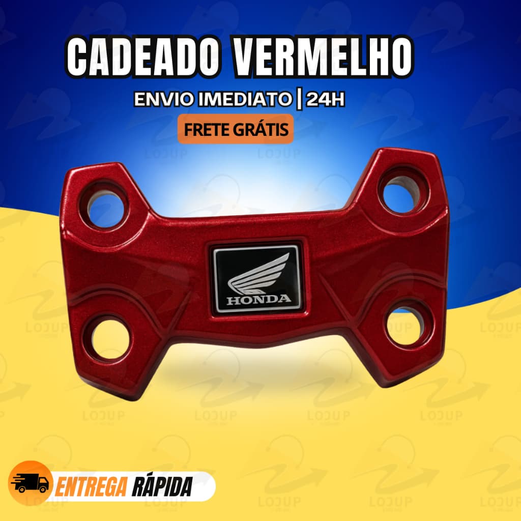 Cadeado Mesa do Guidao Titan Fan Start Cg 150 160 Vermelho arrojado e esportivo - Não enferruja