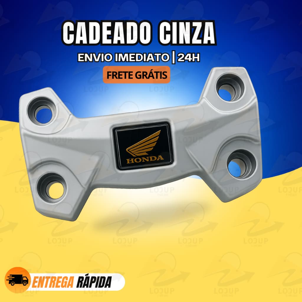 Cadeado PRATA Mesa Guidao Titan Fan Start Cg 150 160 PRATA Modelo 2025 arrojado e esportivo Não enferruja