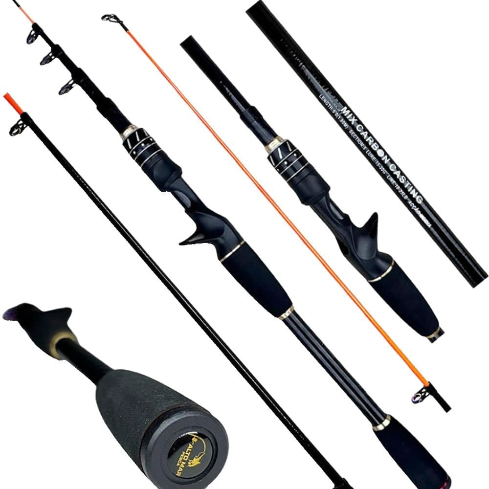 Vara Telescópica Mercury Premium Mix Carbon 1,80mts 10-25Lbs Para Carretilha