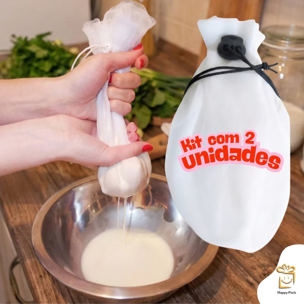 Kit 2 Coador Voal Voil Para Leite Queijo Vegetais Suco Kefir Promoção