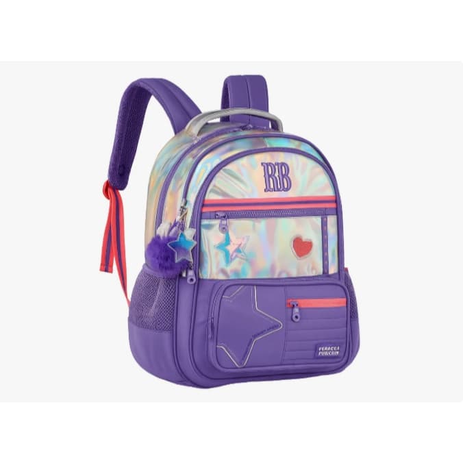 Mochila Holográfica Feminina Brilhante Grande | Escolar/Viagem | Leve, Moderna e Resistente – Tendência 2026