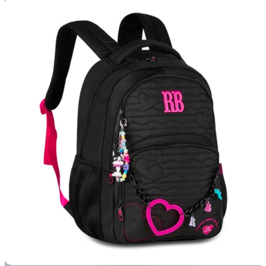 Mochila RB Rebecca Bonbon com Miçangas Decorada | Escolar Feminina | Original, Resistente e Super Estilosa
