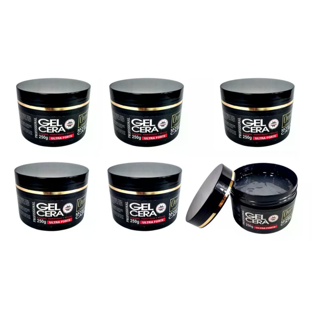 Kit 6 Gel Cera Capilar Ultra Forte Ouribel 250g