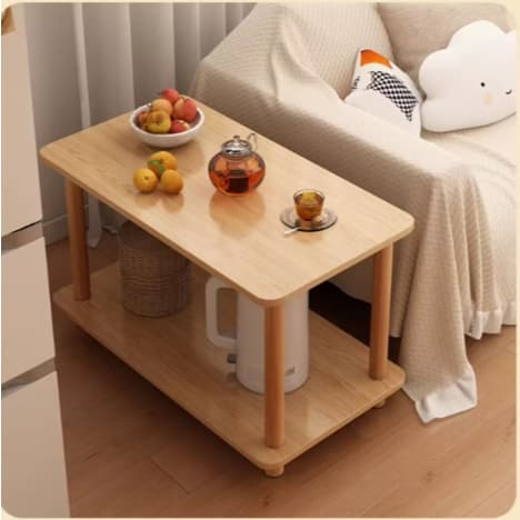 Mesa lateral para o canto do sofá mesa de apoio para sala de estar aparador de jantar com duas prateleiras