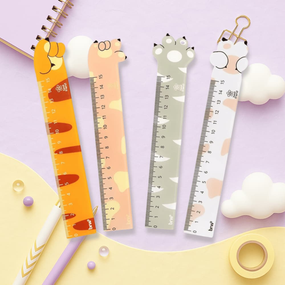 Régua Plástica 15cm BRW Best Friend | Escolar | Cores Variadas