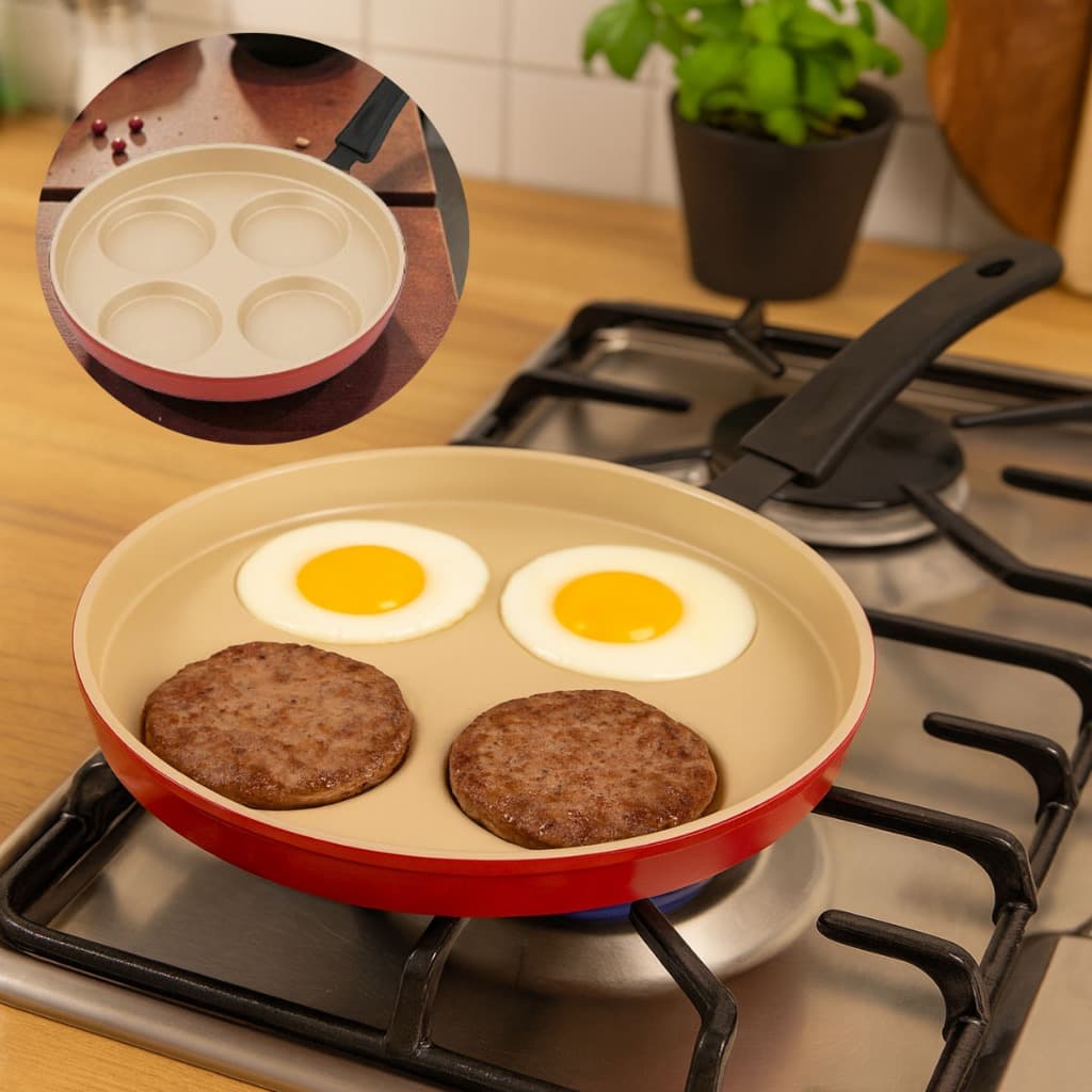 Frigideira Cozinha restaurante cerâmica não gruda 4 Divisorias ovo Hamburguer