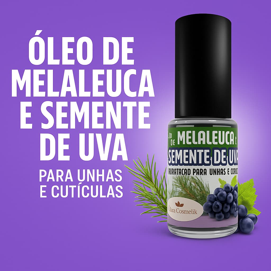 Óleo de Melaleuca e Semente de Uva Base para Unhas e Cutículas 9ml Contra Fungos E Micoses