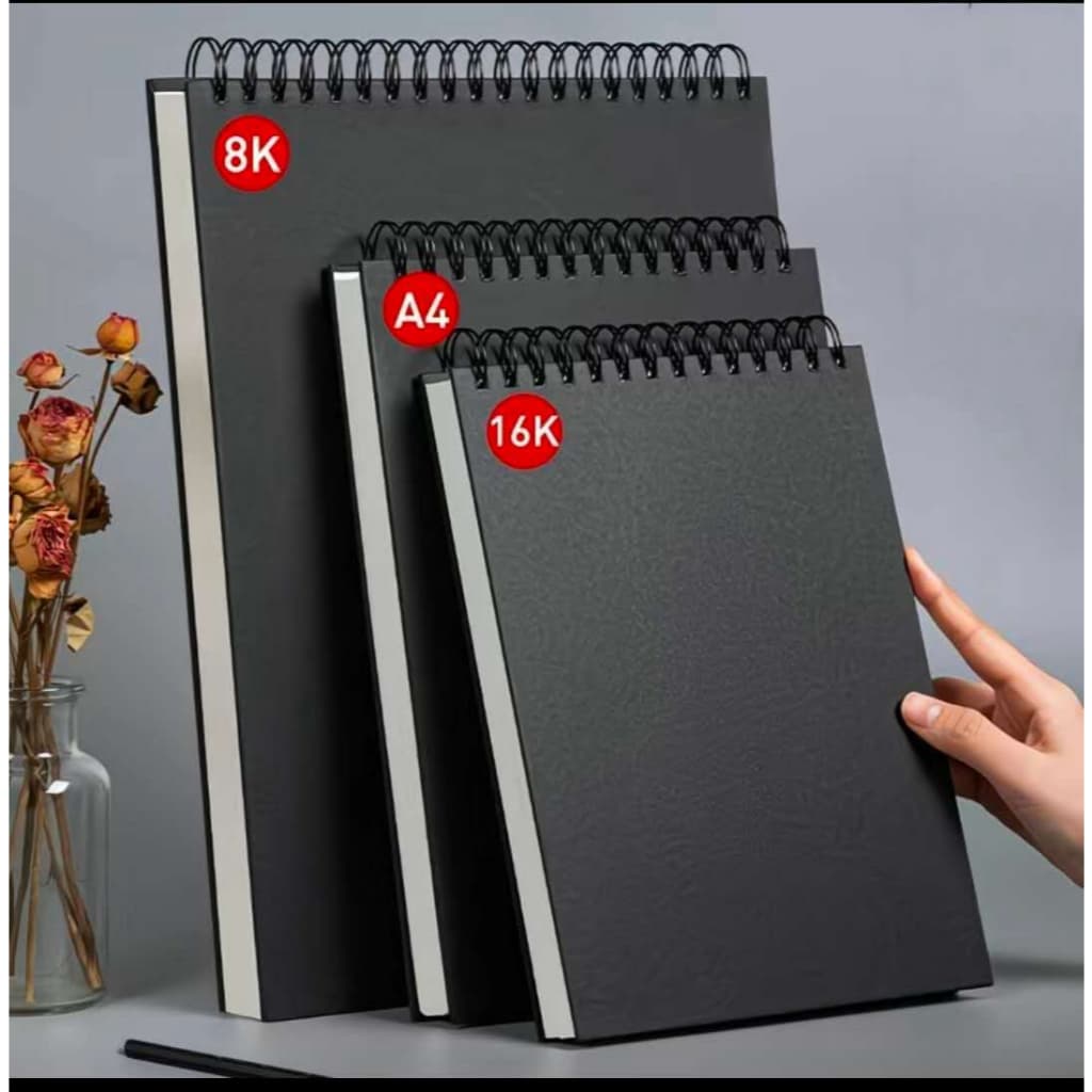 Caderno De Desenho 60 Fls (120 Páginas )espessado Sketchbook capa preto