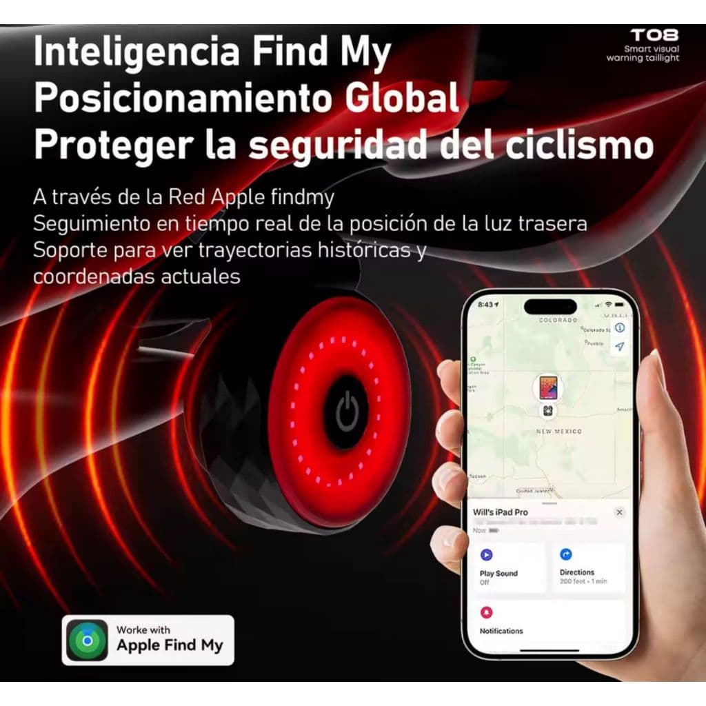 INTON luz traseira da bicicleta inteligente detecção gps rastreamento mtb