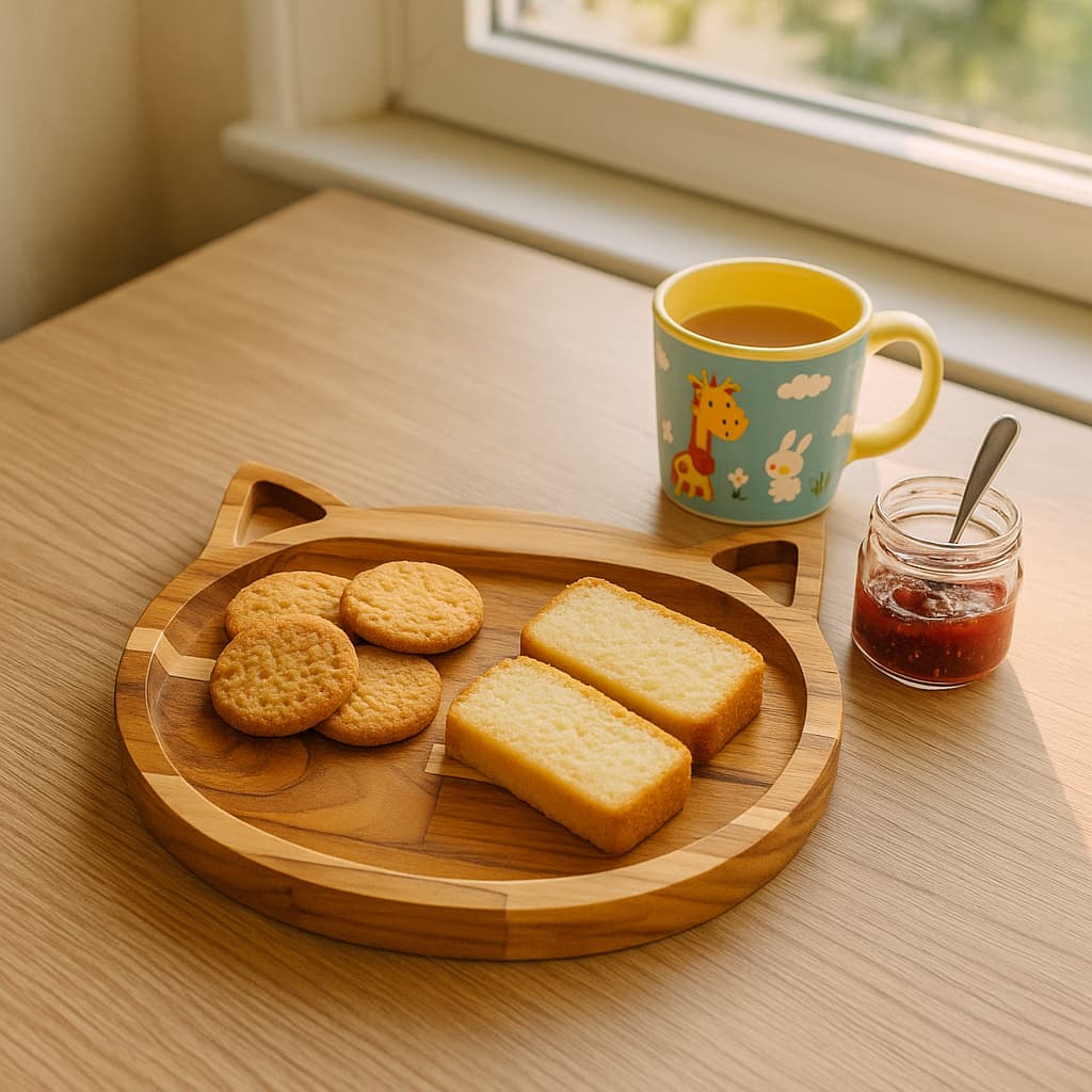 Prato Infantil Gato Introdução Alimentar Lanche Teca Kids