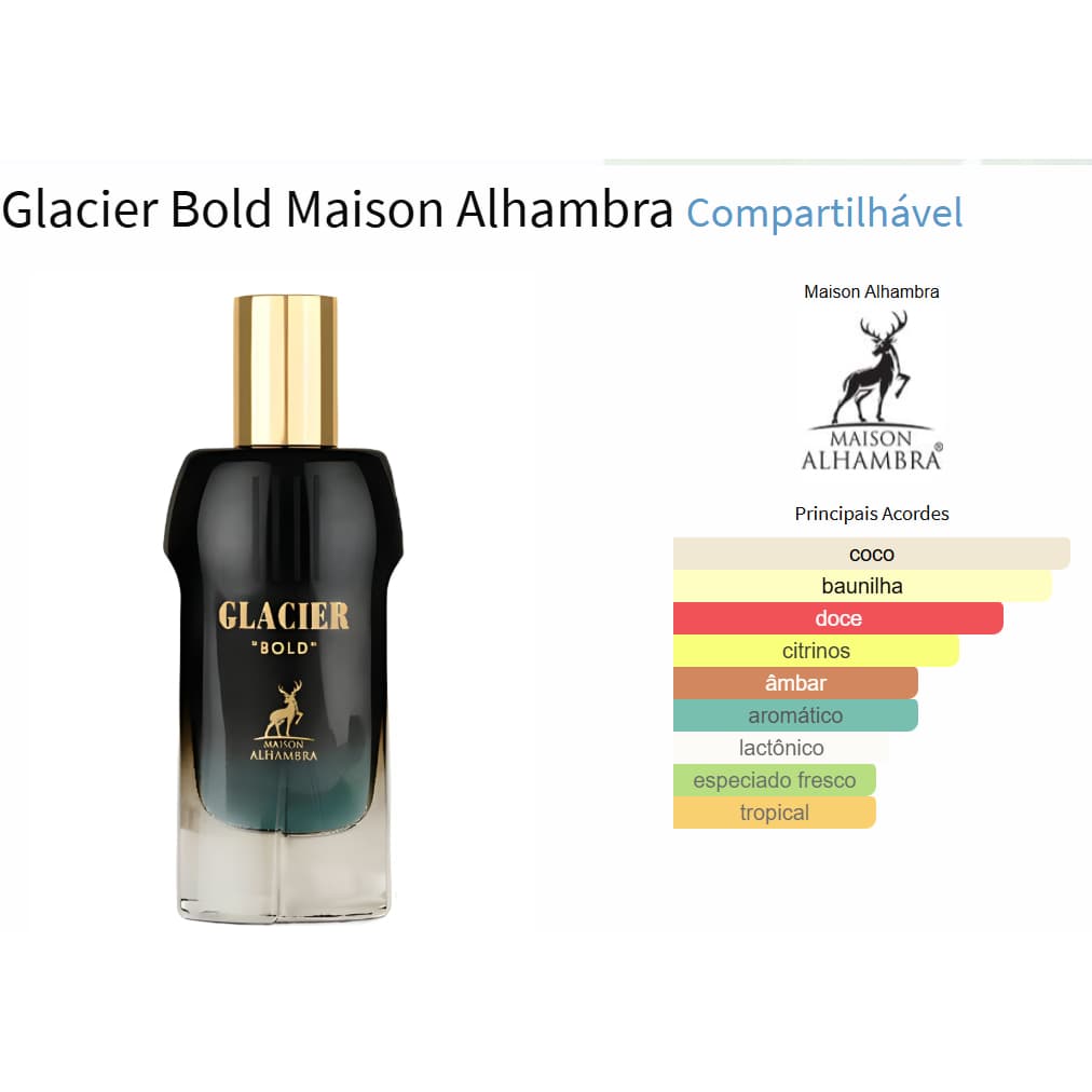 Perfume Árabe Glacier Bold, parfum masculino original
